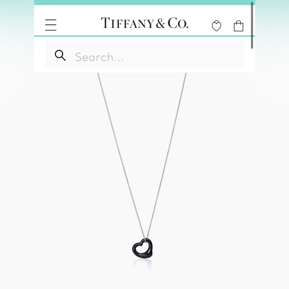 Tiffany & Co!  Elsa Peretti Open Heart Pendant of Black Jade and Sterling Silver